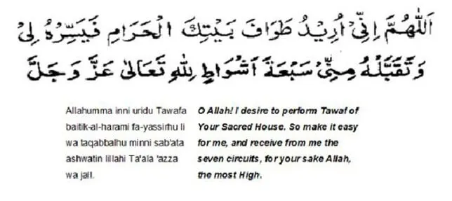 Before starting your Tawaf form your intention as follows: